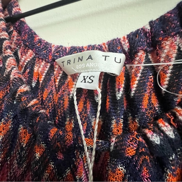 New Trina Turk Jet Set Jungle Exploration Chevron Stripe Drawstring Jumpsuit XS - Picture 11 of 16